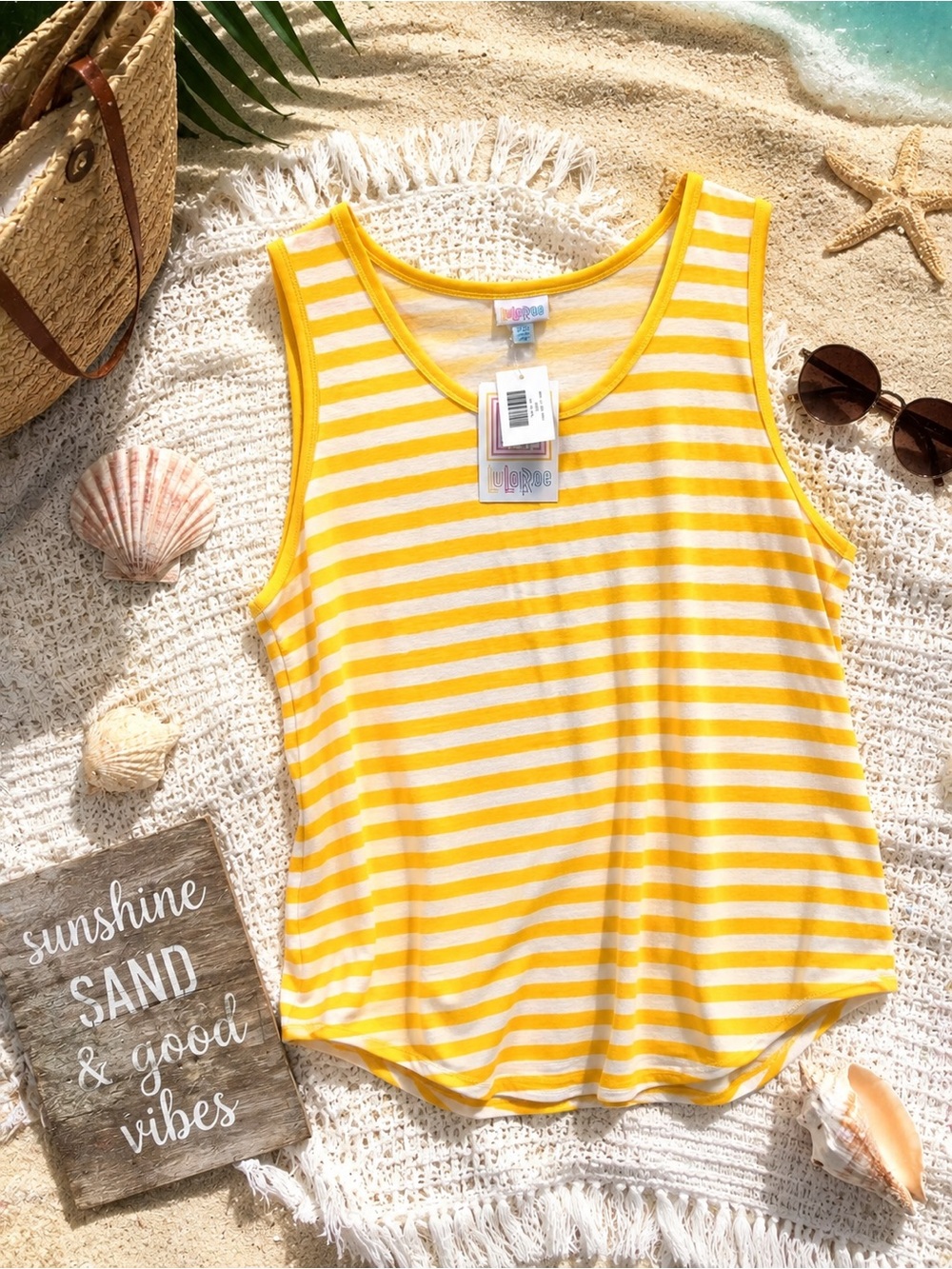 LulaRoeYellow Stripe Tank Top - Women's Summer Shell